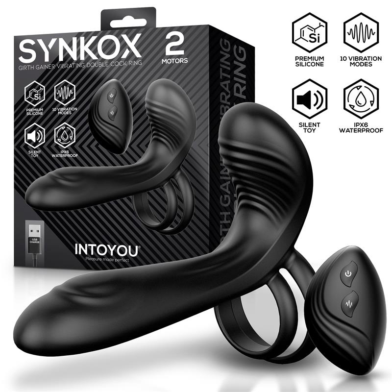 Synkox Girth Gainer -värähtelevä tuplapenisrengas