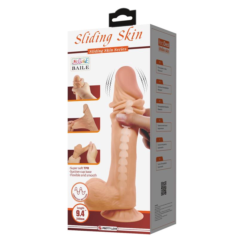 Baile Liukuva Iholla Värisevä Dildo Kaukosäädin 24CM