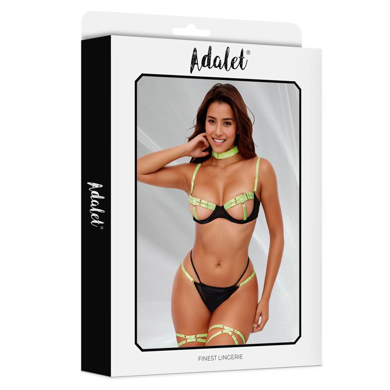 Lingerie Maya -rintaliivit, stringit, sukkanauhat ja kaulapanta