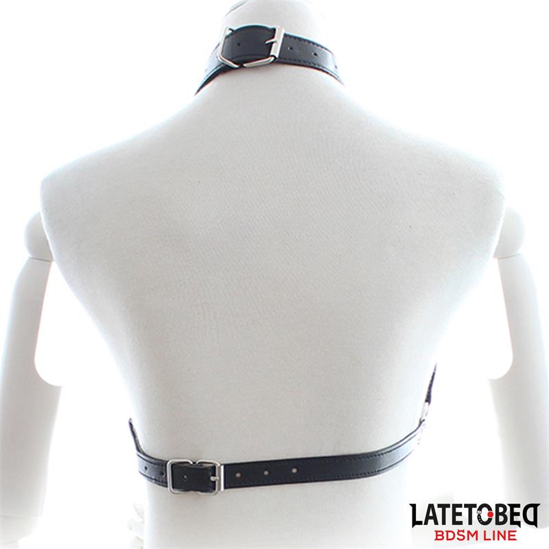 BDSM Line Bondage Harness -valjaat avoimilla kupeilla ja ketjulla