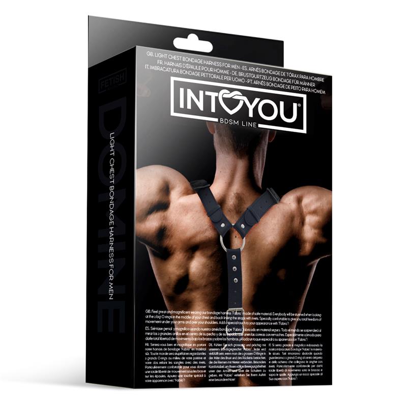 INTOYOU Fabrio miesten rintabondage-valjas vegaaninahkaa
