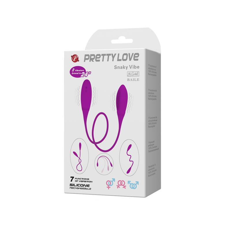 Pretty Love -värähtelevät munat, käärmemäinen, violetti