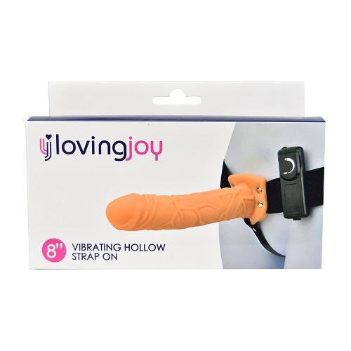 Loving Joy 8" Vibrating Hollow Strap On