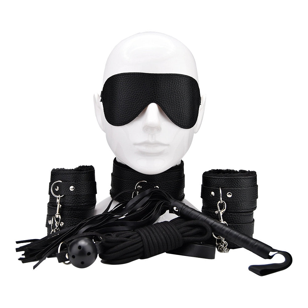 Bound to Play aloittelijan bondage-setti musta (8 osaa)