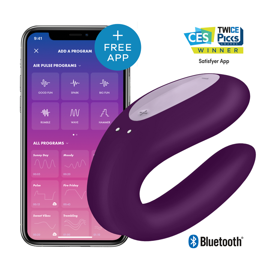 SATISFYER - KAKSINKERTAINEN ILO CON-SOVELLUS VIOLETTI
