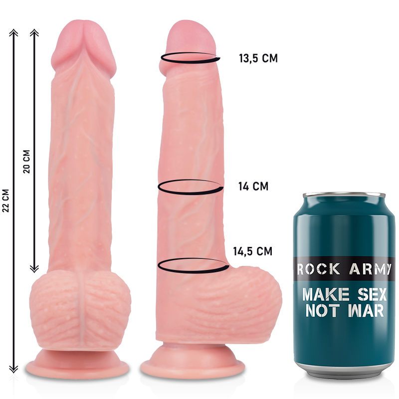 ROCKARMY - VALJAAT + NESTEMÄISESTÄ SILIKONISTA VALMISTETTU VIBRAATORI PREMIUM APACHE -KAUKOSÄÄDIN 20,5 CM -O- 4,62 CM