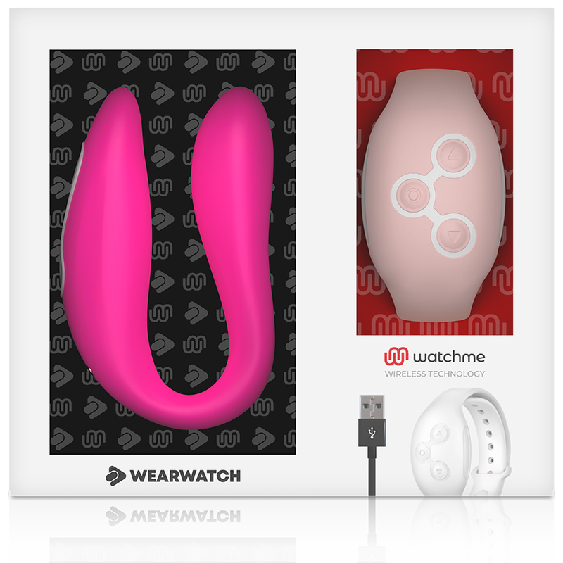 WEARWATCH - WATCHME KAKSOISTEKNOLOGINEN VIBRAATORI FUKSIAN/VAALEANPUNAISET